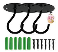 SZXMDKH 3 PCS Ceiling Hooks for Hanging Plants, Metal Wall Mount Plant Bracket Heavy Duty Stable Plant Hangers with Screws, for Hanging Bird Feeders Lanterns Wind Chimes Indoor & Outdoor Decor