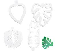 SZXMDKH 4 pcs Cookie Cutters, Tropical Leaf Cookie Leaf Mini Cutters Fondant for DIY Decorative Baking Tools, White (syqqd04)