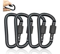 SZXMDKH 4Pcs Locking Carabiner Clips, D-Ring Carabiners with Screw Lock, Duty Aluminum Alloy Locking Key Chain Carabiner Clip Hook for Camping Hiking