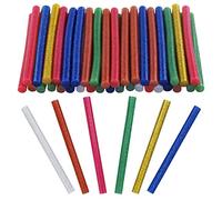 SZXMDKH 50 Pack of Colourful Hot Glitter Glue Sticks 7mm X 100mm Glue Gun Sticks Blue, Green, Silver, Gold, Purple, Red, Pink Fits Most Glue Guns