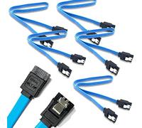SZXMDKH 5Pcs 50cm SATA 3.0 Cable III, 6Gbps Straight HDD SDD Data Cable with Locking Latch, 18 Inch Compatible for SATA HDD, SSD, CD Drive, CD Writer