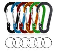 SZXMDKH 6 Pcs Nonlocking Carabiner, Ultra-Light Aluminum Alloy D-Ring High Strength Key Chain Clip Hook, Colorful