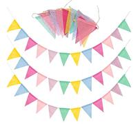 SZXMDKH 60 Flags 68 Feet Bunting Banner, Multicolor Outdoor Waterproof Triangle Flags Imitated Linen Burlap Bunting Supply for Wedding Birthday Party Home Festival Decoration