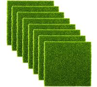 SZXMDKH 8 Pcs Artificial Garden Grass, 15 x 15cm Life-Like Fairy Artificial Grass Mat Miniature Garden Ornament Dollhouse Decoration
