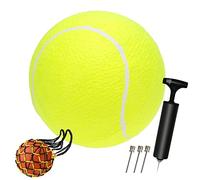 SZXMDKH 9.5" Oversize Giant Tennis Ball & Air Pump Needle & Storage Net Children Adult Fun Tennis Ball Pet Dog Large Chew Toy Big Giant Rubber Inflatable Launcher Pet Indoor Outdoor Sport Beach