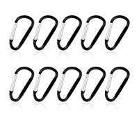 SZXMDKH Carabiner Clip Small, 10 Pcs D Ring Clip Hook Karabiner, mini Carabiner Keyring for Outdoor, Fishing, Hiking, Traveling (Black)