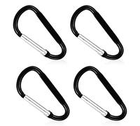 SZXMDKH Carabiner Clip Small, 4 Pcs D Ring Clip Hook Karabiner, mini Carabiner Keyring for Outdoor, Fishing, Hiking, Traveling (Black), M