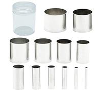 SZXMDKH Clay Cutters,12 Pieces Hole Hollow Punch Cutter Set Stainless Steel Round Circle Shape Cutters Molds Mini Cookie,Cutter Punch Tools for Clay Pottery Craft with Storage Case, Silver