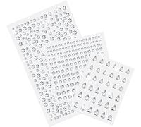 SZXMDKH Crystal Gem Sheets, 3 Sheets Self-Adhesive Clear Rhinestone Sticker, 3 Different Shape Acrylic Crystal Gems Stickers for DIY Decoration, Nails, Face, Photo Frame