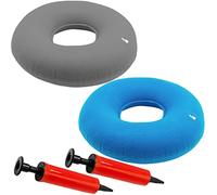 SZXMDKH Donut Cushion,Donut Ring Cushion for Pressure Relief,2 Pack with 2 Colors(Grey and Blue),Cushion with 2 Pumps Inflatable Donut Seat Cushion for Home Office and Car(40x10cm)