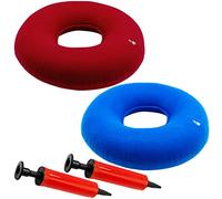 SZXMDKH Donut Cushion,Donut Ring Cushion for Pressure Relief,2 Pack with 2 Colors(Red and Blue),Cushion with 2 Pumps Inflatable Donut Seat Cushion for Home Office and Car(40x10cm)
