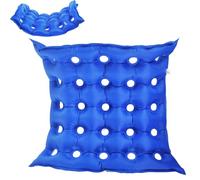 SZXMDKH Donut Cushion Seat, Portable Inflatable Square Cushion for Hemorrhoid, Tailbone, Coccyx Pain Relief - Air Pump Included (Blue)