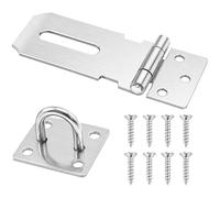 SZXMDKH Door Padlock Hasp, 3 Inch Stainless Steel Hasp and Staple Shed Lock Latch Heavy Duty Gate Security for Window Cabinet Pet Cage Crate,Silver
