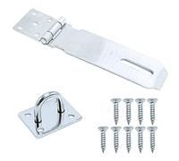 SZXMDKH Door Padlock Hasp, 5 Inch Stainless Steel Hasp and Staple Shed Lock Latch Heavy Duty Gate Security for Window Cabinet Pet Cage Crate，Silver