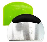 SZXMDKH Dough Scraper Cutter, Stainless Steel & Plastic, Baking Tool with Measuring Scale, 2 Pieces Set