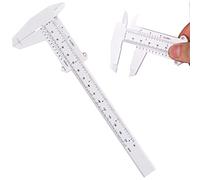 SZXMDKH Eyebrow Caliper Measuring Ruler Double Scale Sliding Gauge Plastic for Permanent Makeup, Stencil Ruler, Reusable Eyebrow, Vernier Caliper, Silver