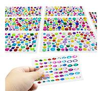 SZXMDKH Gem Stickers 8 Self-Adhesive Jewel Crystal Stickers for DIY Crafts & Decoration, Multicolor, Various Shapes