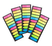 SZXMDKH Index Tabs, 5 Sets (1000pcs), Neon Coloured Page Flags, Fluorescent Page Markers Labels Stickers