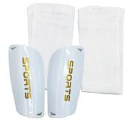 SZXMDKH M-Football Shin Guards, Size M, White for 6-14 yrs, Breathable Calf Sleeves, EVA Protection
