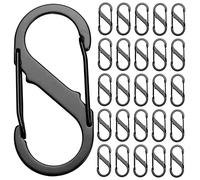 SZXMDKH Pack of 25 S Carabiners - Metal Double Carabiner - 8 Shaped Carabine Hooks for Hiking, Camping, Home