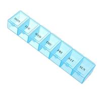 SZXMDKH Transparent Pill Box Organizer, Pill Organizer Storage Box Weekly Pill Case for Medications Vitamins Blue, 7 Compartments