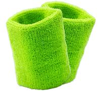 SZXMDKH Wristbands Sweatbands Wrist Men Women 2 PCS Sports Sweat Bands for Running Exercise Gym Sports Tennis Basketball Moisture Wicking (Size: 3.15 x 3.15 inches)(2PCS- Neon Green)