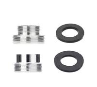 SZYDD 2Pcs 22mm to 16mm Faucet Adaptors Tap Aerator Connector Replacement Kitchen Tap Connector for Kitchen, Bathroom, Sink, Silver