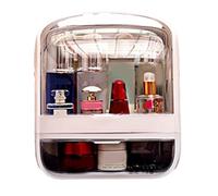 SZYDD Plastic Makeup Storage Box Desktop Exquisite Cosmetic Storage Box Suitable for Girls Women College Students Storage Box, White, Crystal, 27*19.5*31.5cm