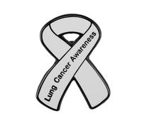 SZYDD White Ribbon Brooch for Lung Health Issues White Ribbon Lung Cancer Awareness Enamel Brooch Metal Brooch Lapel Pin Backpack Brooch Accessories, 3cm, Metal
