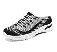 SZYDM Lightweight Round Toe Slippers, Women Flats Casual Shoes,Breathable Sneakers,Black,36