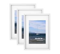 Szyeequoo 30x40 Picture Frame 3 Sets,Picture Frames 30CMx40CM with Mat,Wall Mounting 30x40CM Frame,Horizontal & Vertical Picture Frames,12x16 Picture Frame with Plexiglass,Frame 30x40CM White