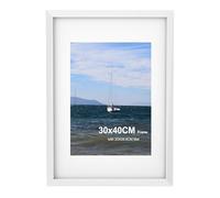 Szyeequoo 30x40 Picture Frame,Picture Frames 30cmx40cm with Mat,Wall Mounting 30x40cm,Horizontal & Vertical Picture Frames,12x16 Picture Frame with Plexiglass,30x40cm White