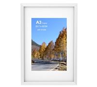 Szyeequoo A3 Picture Frame,A3 Frame with Clear Plexiglass,A3 photo frame Matted to A4 picture frames,Wall Hangng A3 Frames,Horizontal & Vertical Frame,29.7 * 42CM Poster Frame,A3 picture frame white