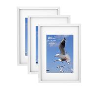 Szyeequoo A4 Frame 3Sets,A4 Picture Frame with Mount for Tabletop,Photo Frame for Wall &Desk,A4 Matted to A5 Frame,Horizontal &Vertical Picture Frames,21X29.7CM Photo Frames,A4 Frame White