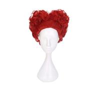 SZYM Short Curly Red Cosplay Full Wig For Alice in Wonderland Queen Hearts Queen Halloween Cosplay Cha Wigs Red Party