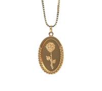 SZYuanQi Exquisite and smooth double layer stainless steel rose box shaped women's necklace - the best birthday celebration gift for good friends