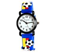 SZYUSAN Colorful Cartoon 3D Small Taxi Car Bus Ball Pattern Watch for Girls Boys, Silicone Analog Clock, Teach Time Todder Children (D.Blue)