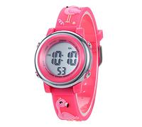 SZYUSAN Digital 7 Color Lights Sports Waterproof Watches for Girls Ages 5-11 3D Cute Cartoon Watch Silicone Band Alarm Stopwatch Child Wristwatch