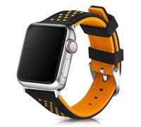 SZYXMY Compatible with Apple Watch Bands 49mm 46mm 45mm 44mm 42mm 41mm 40mm 38mm Diving Strap Silicone Replacement Waterproof Two-Tone Design Fits Series 11/10/9/8/7/6/5/4/3 Ultra/SE 3/2/1 (Orange)