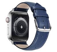 SZYXMY Compatible with Apple Watch Bands 49mm 46mm 45mm 44mm 42mm 41mm 40mm 38mm Genuine Leather Replacement Straps Fits Series 11/10/9/8/7/6/5/4/3 Ultra/SE 3/2/1 Unisex for Men & Women (Blue)