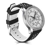 SZYXMY Quick Release Silicone Diving Strap Replacement Rubber Watch Bands 20mm 22mm 24mm 26mm Waterproof & Sweat-Resistant Two-Tone Design with Stainless Steel Buckle for Men & Women (White, 24mm)