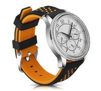 SZYXMY Quick Release Silicone Diving Strap Replacement Rubber Watch Bands 20mm 22mm 24mm 26mm Waterproof & Sweat-Resistant Two-Tone Design with Stainless Steel Buckle for Men & Women (Orange, 20mm)