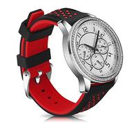 SZYXMY Quick Release Silicone Diving Strap Replacement Rubber Watch Bands 20mm 22mm 24mm 26mm Waterproof & Sweat-Resistant Two-Tone Design with Stainless Steel Buckle for Men & Women (Red, 22mm)