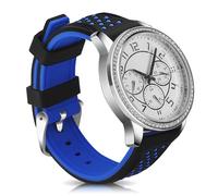 SZYXMY Quick Release Silicone Diving Strap Replacement Rubber Watch Bands 20mm 22mm 24mm 26mm Waterproof & Sweat-Resistant Two-Tone Design with Stainless Steel Buckle for Men & Women (Blue, 22mm)