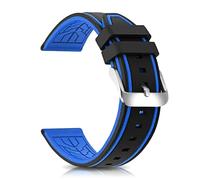 SZYXMY Silicone Diving Strap Replacement Rubber Watch Bands 20mm 22mm 24mm 26mm Waterproof & Sweat-Resistant Two-Tone Design with Stainless Steel Buckle Unisex for Men & Women (Blue, 20mm)