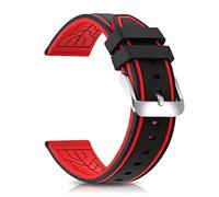SZYXMY Silicone Diving Strap Replacement Rubber Watch Bands 20mm 22mm 24mm 26mm Waterproof & Sweat-Resistant Two-Tone Design with Stainless Steel Buckle Unisex for Men & Women (Red, 22mm)