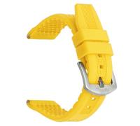SZYXMY Silicone Watch Straps 16mm 18mm 20mm 22mm 24mm Replacement Rubber Diving Watch Bands Waterproof & Sweat-Resistant Sport with Stainless Steel Buckle Unisex for Men and Women (Yellow, 20mm)