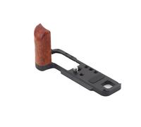 SZZCNOX L-Shape Camera Solid Wood Grip, Thumb Grip Camera Mounting Baseplate, Walnut + Aluminium Wooden Handle Grip Camera Accessories for FUJIFILM X-100VI (Black)