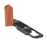 SZZCNOX L-Shaped Camera Handle Grip, Metal Wooden Handgrip L Bracket Compatible with Sigma BF, Built in Quick Release Plate for Arca Swiss, Ergonomic Grip, 1/4''-20 Thread Holes (Black)