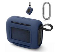 SZZCNOX Silicone Cover Case for JBL Go 5 Bluetooth Speaker, Portable Speaker Travel Case Protective Cover Sleeve with Carabiner for JBL Go 5, Dustproof, Shockproof and Scratch-resistant (Navy Blue)